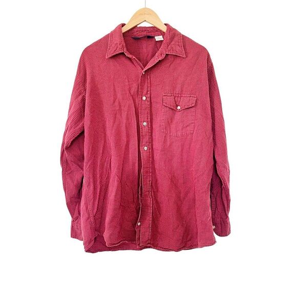Woolrich MINT VTG Red Black Micro Check Cotton Hunting Work Button Down Shirt - Picture 1 of 8